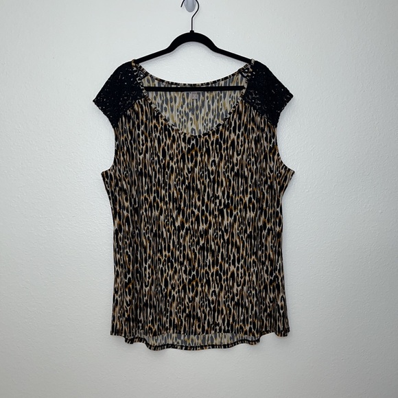 Roz & Ali Leopard Print Women’s Blouse Size 3X - Picture 2 of 9